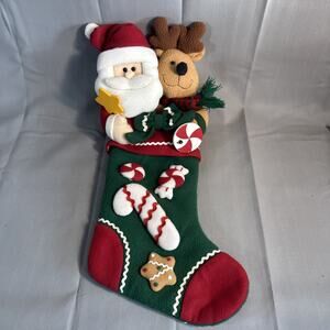 Prima Creations Holiday Christmas 19" Stocking Santa Claus Reindeer Decor